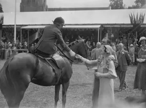 Horseback Prints: The Royal Counties Show at Salisbury Miss Doreen Aizlewood receiving her prize