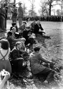 Royal Family Relax Just one of the many happy groups watching the Olympic Horse