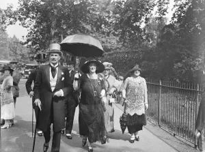 Royal garden party at Buckingham Palace. Sir Archibald and Lady Weigall. 25 June 1924