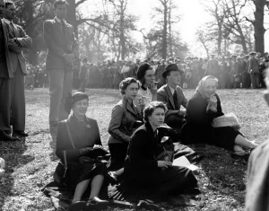 Sitting Prints: Royal group at Badminton Horse Trials, 1953