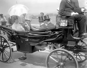 The Royal Party arriving on the course Derby Day Epsom 31st May 1922