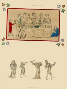 Mediaeval Prints: A royal repast (early 14th century) - Pictures of feasts are not uncommon in ancient manuscripts