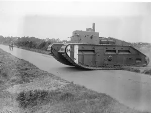 The Royal visit to Aldershot. Field operations by Infantry with Tanks. 23 May 1922
