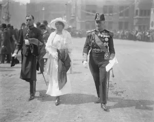 The Royal Wedding at Westminster Abbey. Admiral Halsey leaving the Abbey. 26