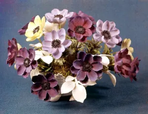 Antiques Prints: Royal Worcester Porcelain Anemones