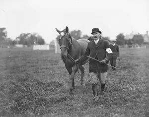 Animal Prints: At the Rutland County Show at Oakham. Captain Hobbs and his horse. 1931