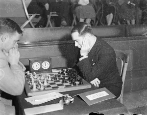 S Flohr in play at Hastings International chess Congress. Many of the worlds leading