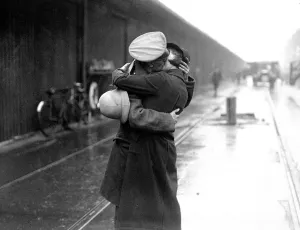 The S. S. Ballarat docked at King George V Dock London bringing troops home for
