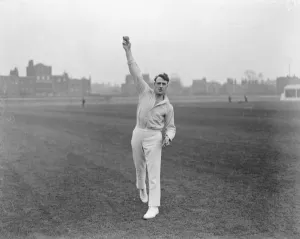 Sadler, Surrey posed bowling 1924