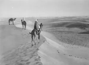 Sahara search for lost airships crew. A striking view in the great Sahara Desert