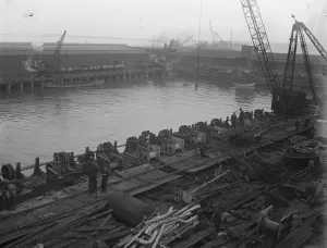 To salvage German warships at Scapa Flow Surrendered German submarine dock, converted