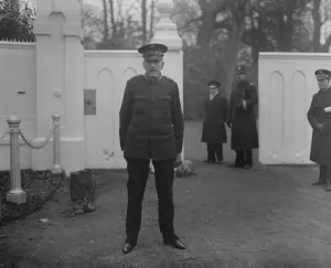 Salvation army high council sensation. Staff Captin, Dr Herbert Hart, outside
