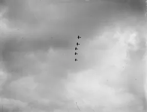 Saturdays Great Air Force Pageant at Hendon Bristol fighters flying in formation 2