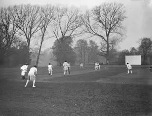 Whites Prints: The scene during the Ladies opening cricket match at Cobham, the Cuckoos versus