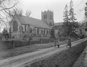 Scene of the Royal christening Goldsborough Church from the road way in Yorkshire 17