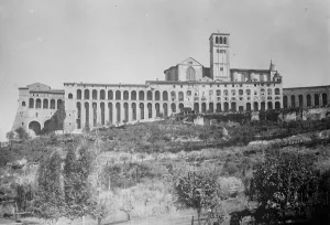 Scene of Royal wedding. A striking view of Assisi, showing the upper and lower