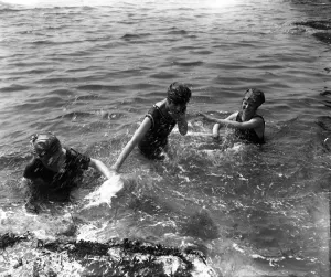 Swimmers Prints: Seaside bathing scenes at Torquay, Devon