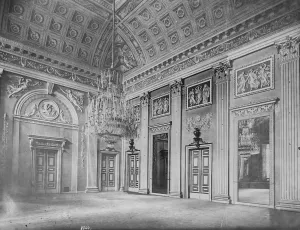 Palace Prints: The seat of the Genoa conference, Italy The Salon at the Palazzo Reale 22 March