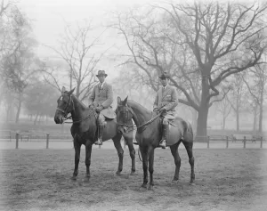 Riders Prints: Secretary for Scotland in the Row. The Right Hon Robert Munro ( nearest camera
