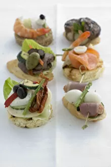Olive Collection: Selection of attractive canapes credit: Marie-Louise Avery / thePictureKitchen