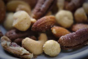 Snack Prints: Selection of mixed salted nuts credit: Marie-Louise Avery / thePictureKitchen / TopFoto