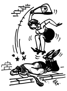Conflict Prints: self defence. Cartoon by Sax Usually paying little or no attention to political correctness