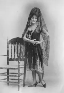Headdress Prints: Senorita Isabel Isaura, who will represent her country at the pageant of Fair Women