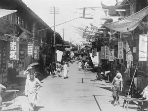 Shanghai. A street in the old quarter of the town. 17 June 1925
