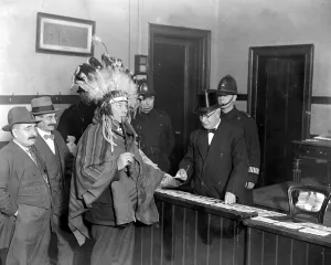 Headdress Prints: Share out of the new tabernacle society. Sir George Royle, the President, attired