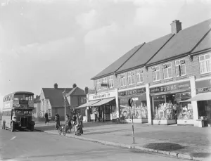 Shops on Marechal Niel Parade in Sidcup, Kent. 1937