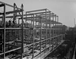 Shoreditch Town Hall, steelwork by E Wood and Company. 1937