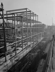 Shoreditch Town Hall, steelwork by E Wood and Company. 1937