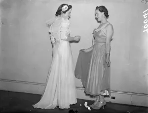 In the short evening dress fraction compared with a more flowing model. Exquisite gowns