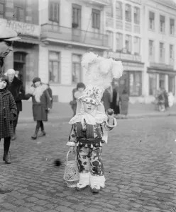 Shrove Tuesday carnival at Binch in Binch The finale in the Grand Place 25 February