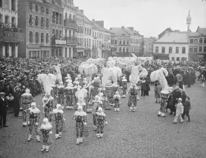 Shrove Tuesday carnival at Binch in Binch Some of the picturesque figures 25 February