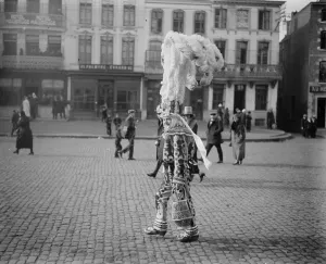 Shrove Tuesday carnival at Binch in Binch One of the picturesque figures 25 February
