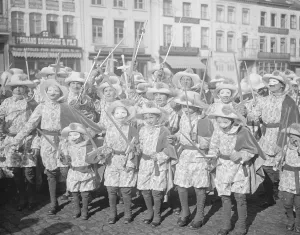 Shrove Tuesday carnival at Binch in Binch Some of the young participants in