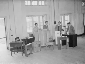 Chairs Prints: Sidcup Evening Institute furniture display. 1938
