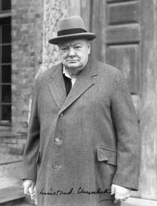 Post War Prints: A signed portrait of Winston Churchill taken by John Topham at Chartwell