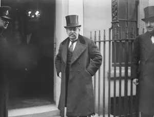 Signing of the Locarno treaty at the Foreign office. M Briand after the signing