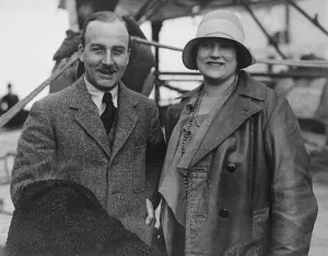 Sir Alan and Lady Cobham visit America. Sir Alan and Lady Cobham on board the Homeric