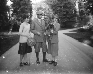 Sir Derek and Lady Keppel with their daughter. 1927. Lieutenant-Colonel Sir