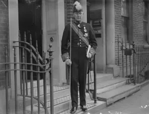Plumed Hat Prints: Sir George Penny, Treasurer of the Kings Household, leaving for the House of