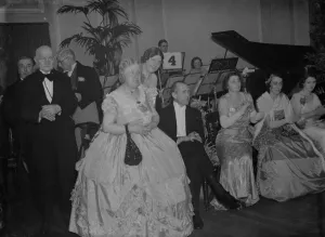 Ladies Prints: Sir Ian and Lady Fraser, Mrs Batten, at the Victorian Ball at Dartford, Kent