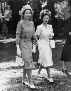 Sisteres Princess Elizabeth and Princess Margaret at Eton 1947