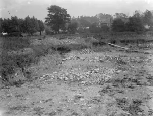 The site where excavation is under way to dig up a Roman villa in Cray Valley, Kent
