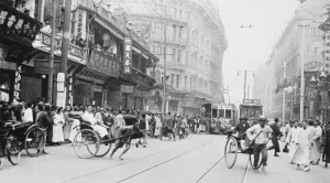 The situation in China. A typical and recent picture of a street in Shanghai. 2