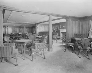 Liner Prints: The smoke room of thess Albania 31 January 1921