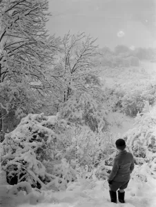 Snow scenes in Biggin Hill, Kent. 1939