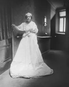 Social celebrities in brilliant Tableaux. Miss Megan Lloyd George as Queen Victoria